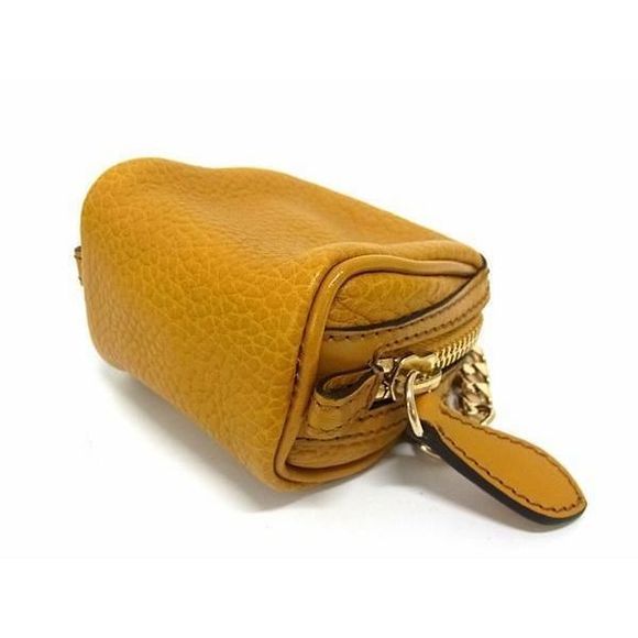 Burberry Nova Check Leather Chain Pouch Yellow - Picture 3 of 5